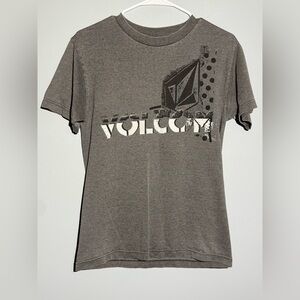 Volcom Gray Short Sleeve Tee with Graphic Design